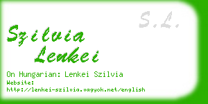 szilvia lenkei business card